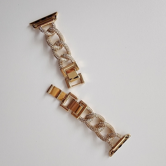 NWT Rhinestone Embellished Chunky Chain Link Apple Watch Band - Picture 7 of 10